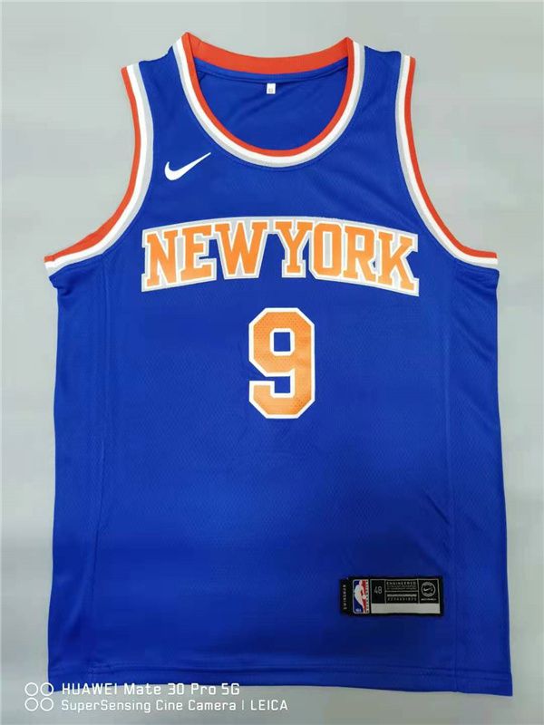 Men New York Knicks #9 Barrett Blue Game Nike 2021 NBA Jerseys